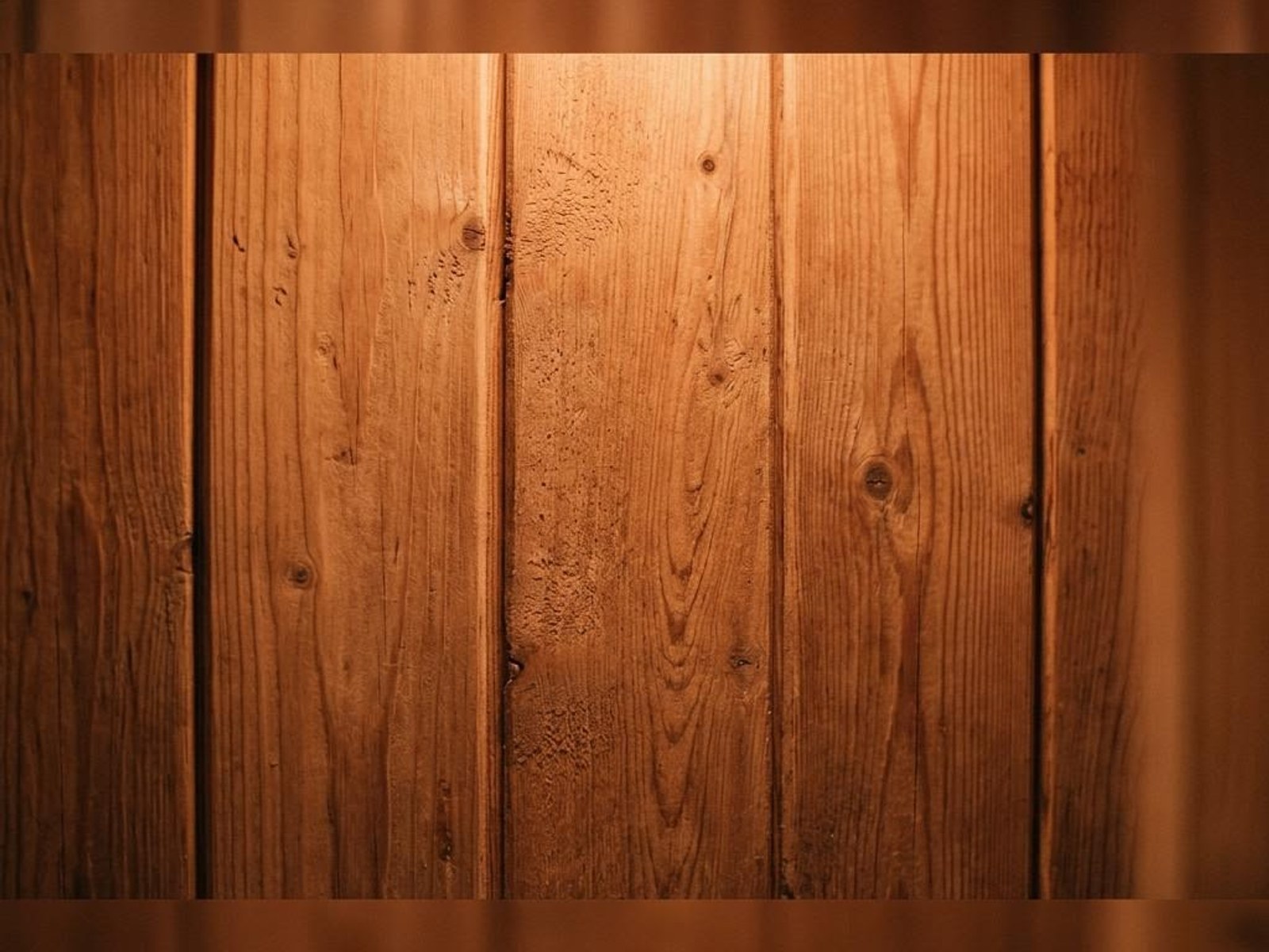 Warm wood panels glowing under soft infrared light
